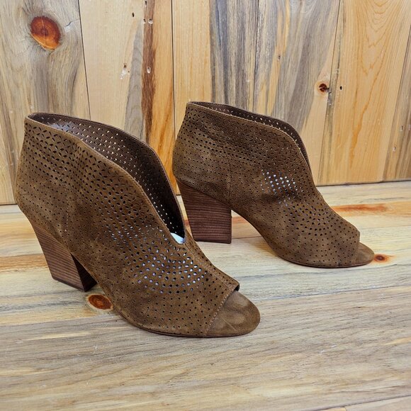 Vince Camuto Kainan Perforated Peep Toe Bootie - Picture 2 of 8